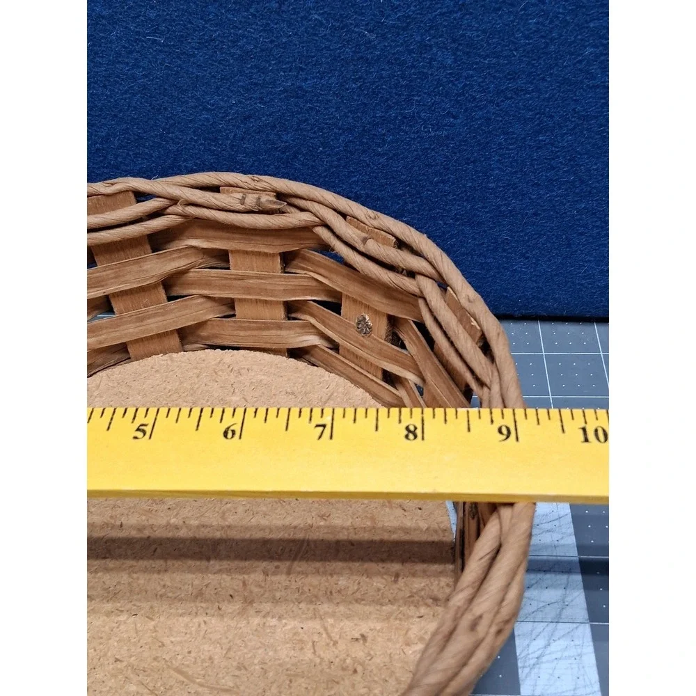 Pyrex Woven Basket‎ Casserole Carrier Brown Round Leather Handles 024 524 584